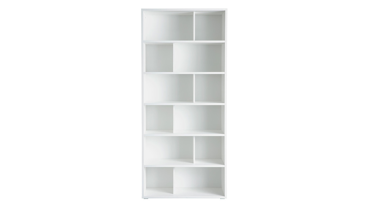 Bibliothque design bois blanc L92 cm EPURE