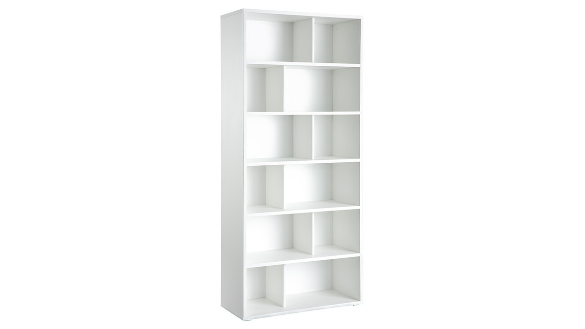 Bibliothque design bois blanc L92 cm EPURE