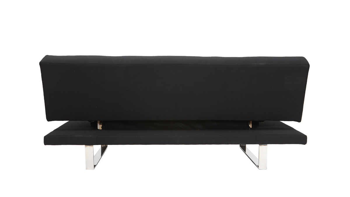 Canap convertible design en tissu noir ATLANTA