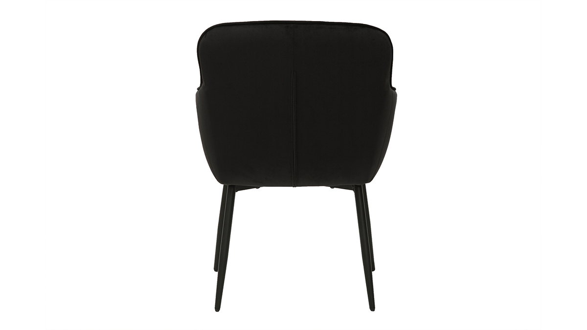 Chaise design noire en tissu velours et mtal FRIDA