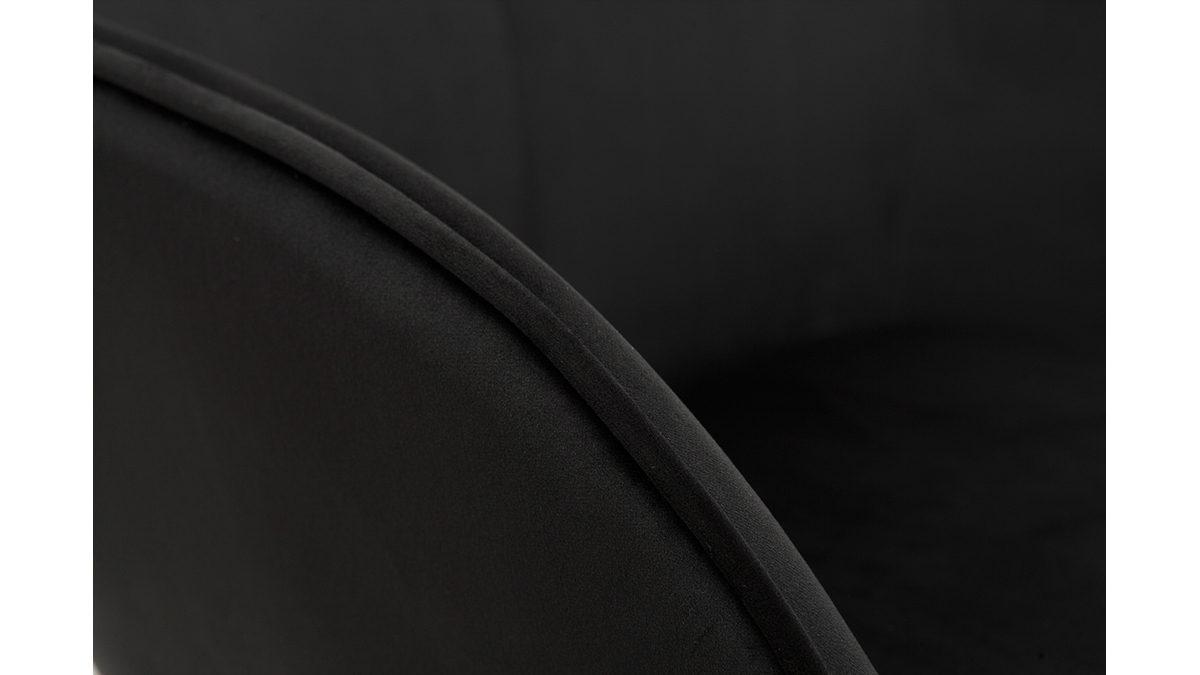 Chaise design noire en tissu velours et mtal FRIDA
