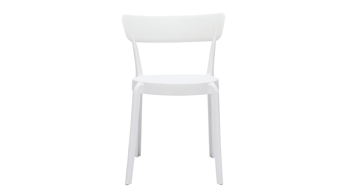 Chaises design blanches empilables intrieur - extrieur (lot de 2) RIOS