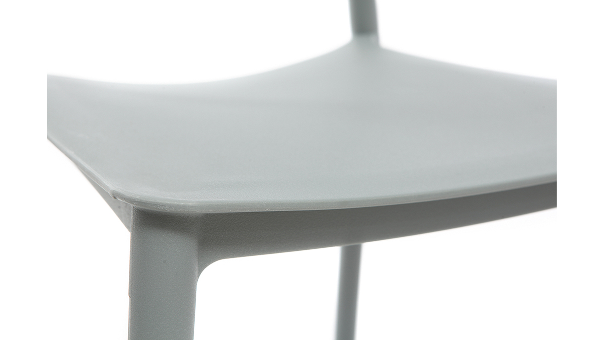 Chaises design empilables gris clair intrieur - extrieur (lot de 2) ANNA