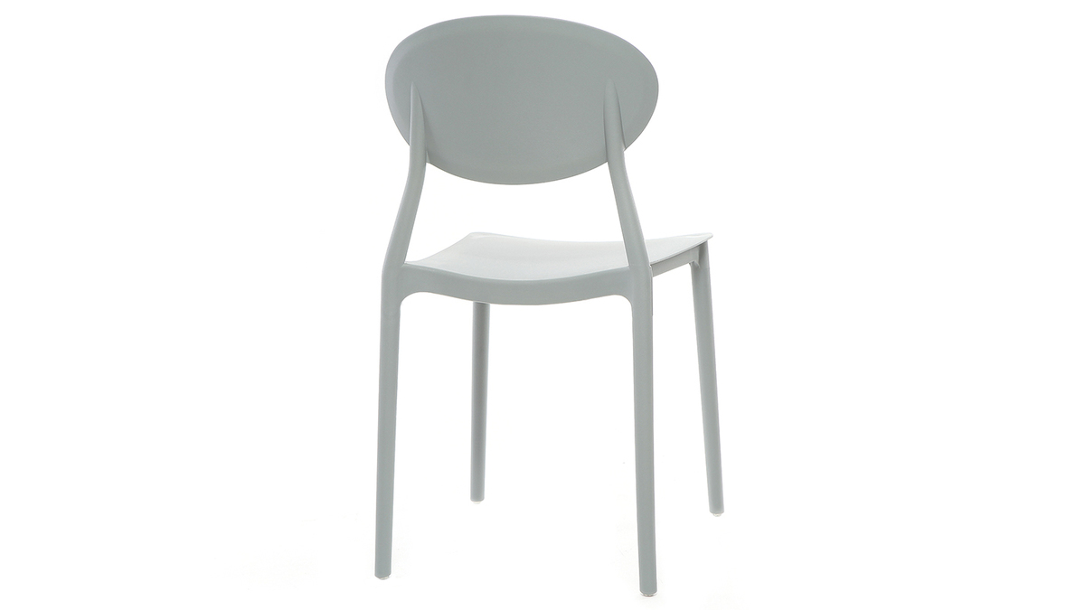 Chaises design empilables gris clair intrieur - extrieur (lot de 2) ANNA