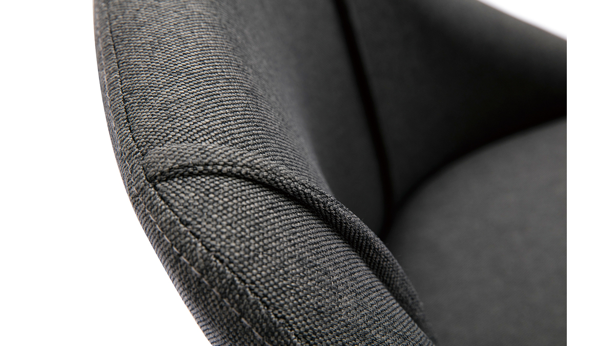 Chaises en tissu gris fonc et bois clair (lot de 2) HIGGINS