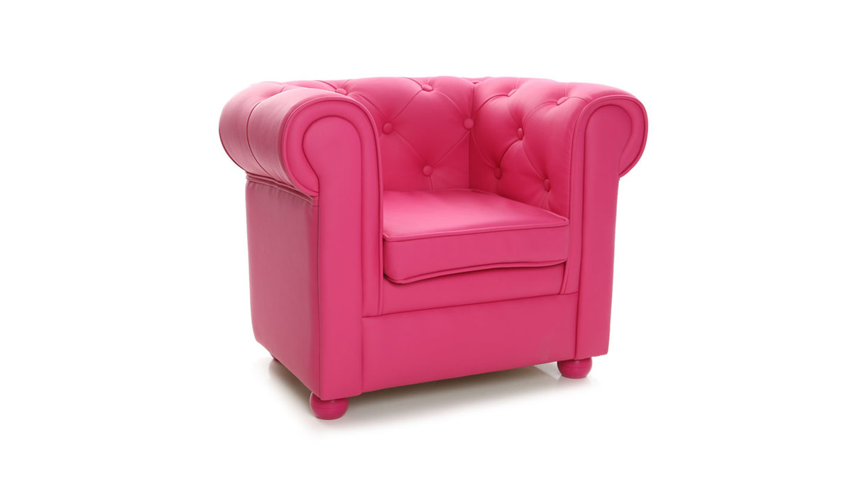 Fauteuil enfant framboise  -  BABY CHESTERFIELD