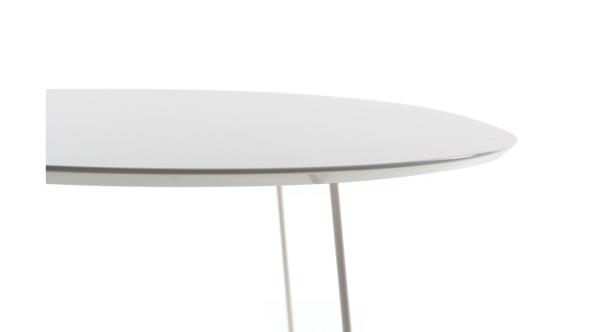 Table basse design blanche D80 x H40 cm KALY