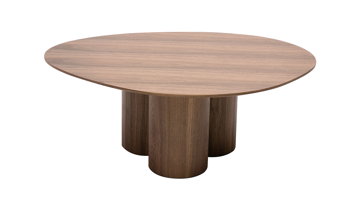 Table basse design bois fonc noyer L100 cm HOLLEN