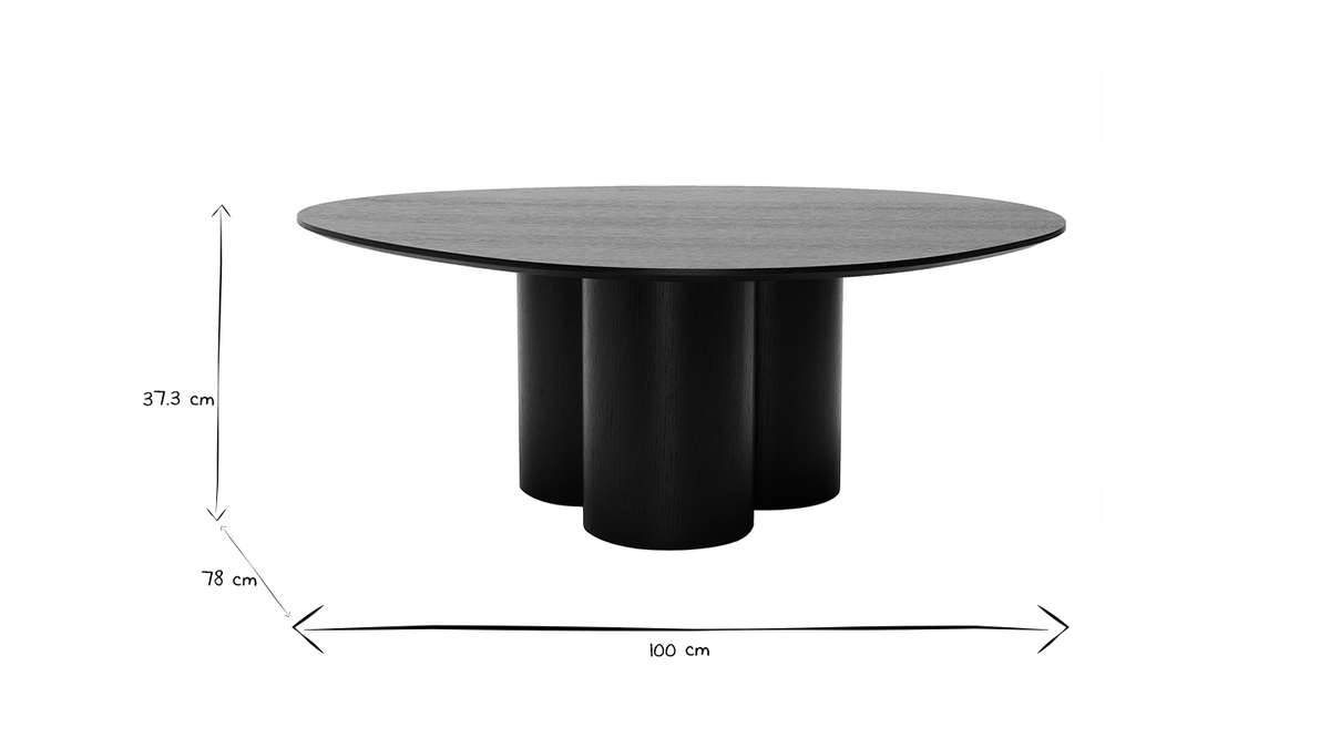 Table basse design bois noir L100 cm HOLLEN