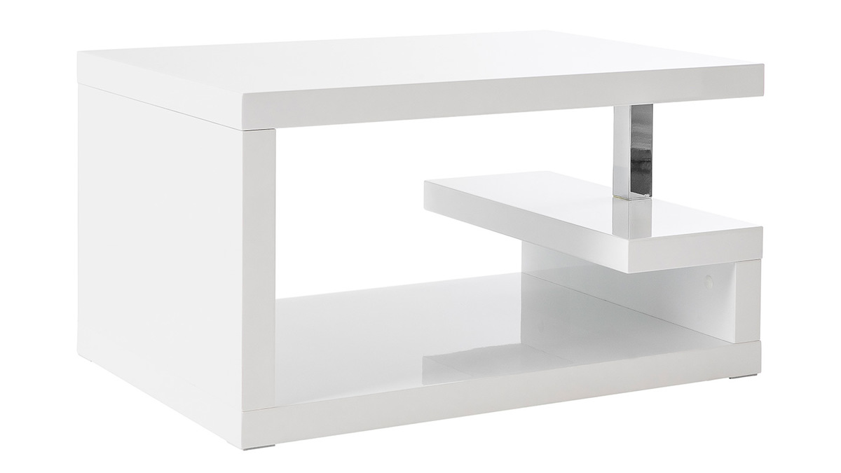 Table basse design laque blanche REX