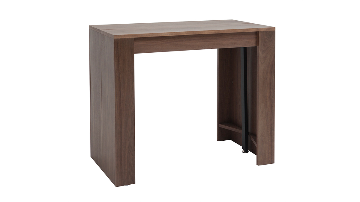 Table console extensible design finitioin bois noyer L90 cm CALEB