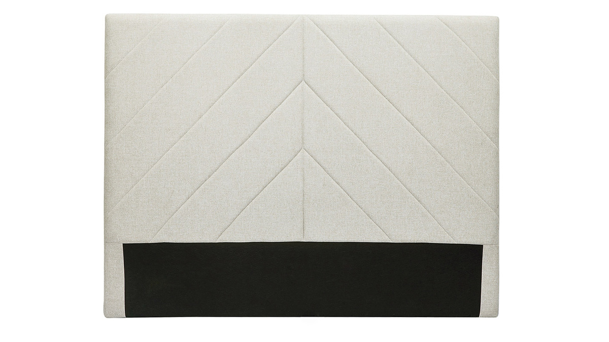 Tte de lit en tissu effet velours beige L160 cm AVAH