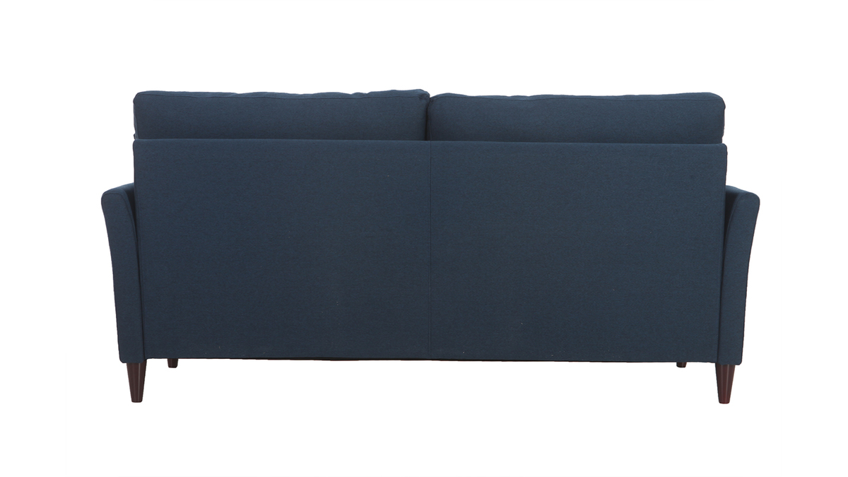 Canap 3 places design en tissu bleu fonc avec rangement MEDLEY