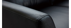 Canapé cuir 3 places noir JOPLIN - cuir de buffle