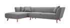 Canapé d'angle gauche 5 places gris clair STUART