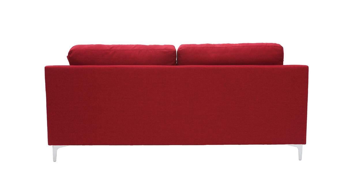 Canap design 3 places en tissu rouge BOMEN