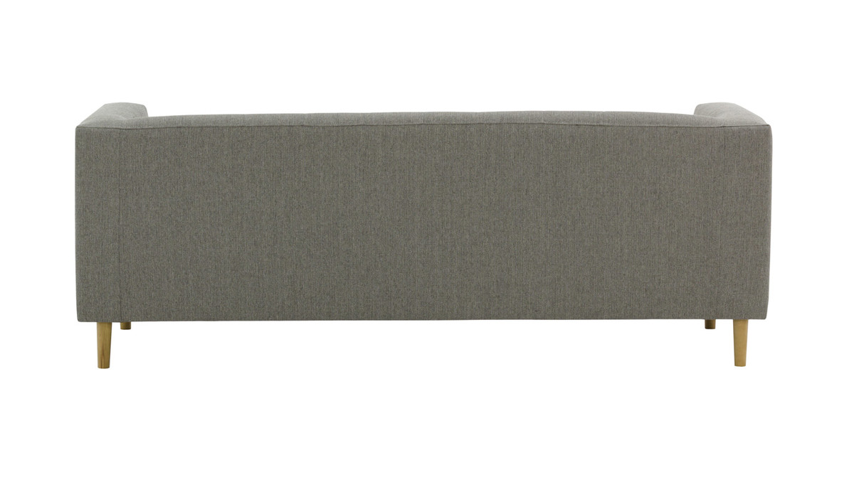 Canap design tissu gris clair 3 places FRANN