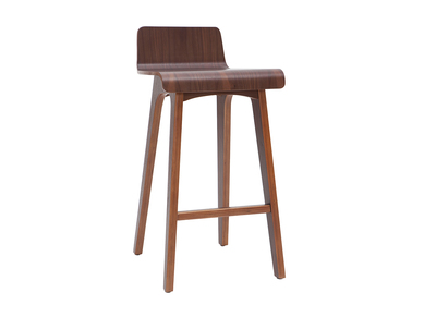 Chaise de bar scandinave bois foncé H65 cm BALTIK