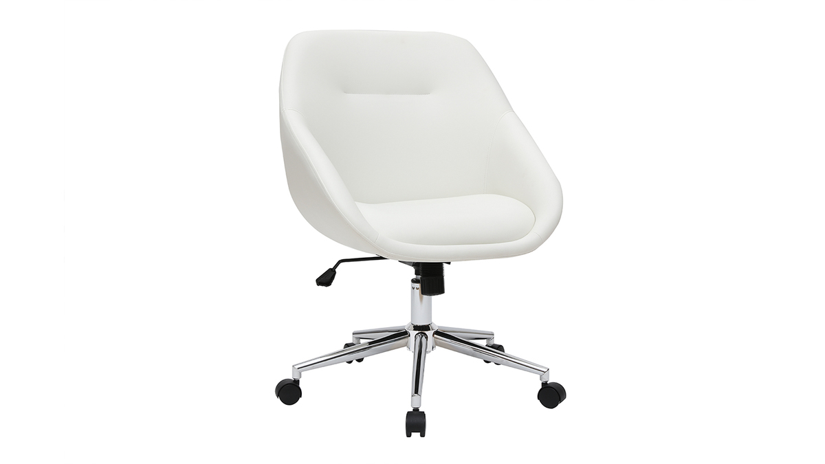 Chaise de bureau design blanche COLIN