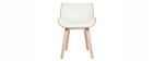 Chaise design blanc et bois clair RUBBENS