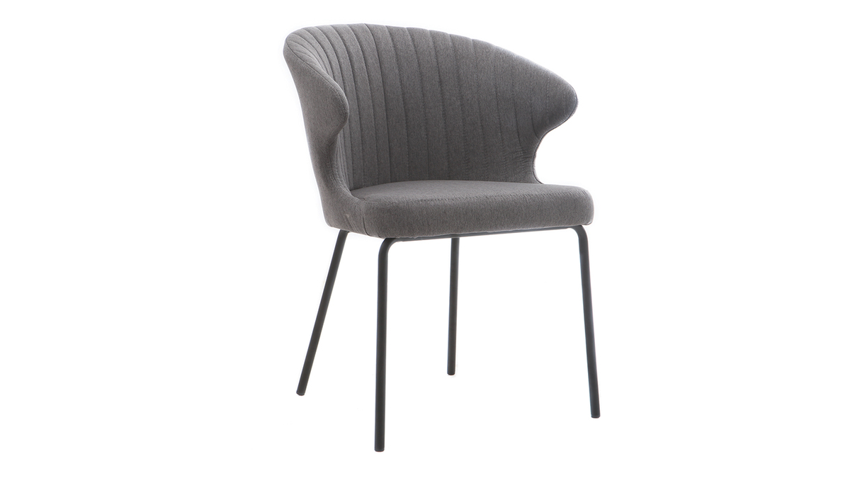 Chaise design en tissu gris fonc REQUIEM