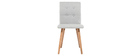 Chaise design gris clair et bois (lot de 2) HORTA