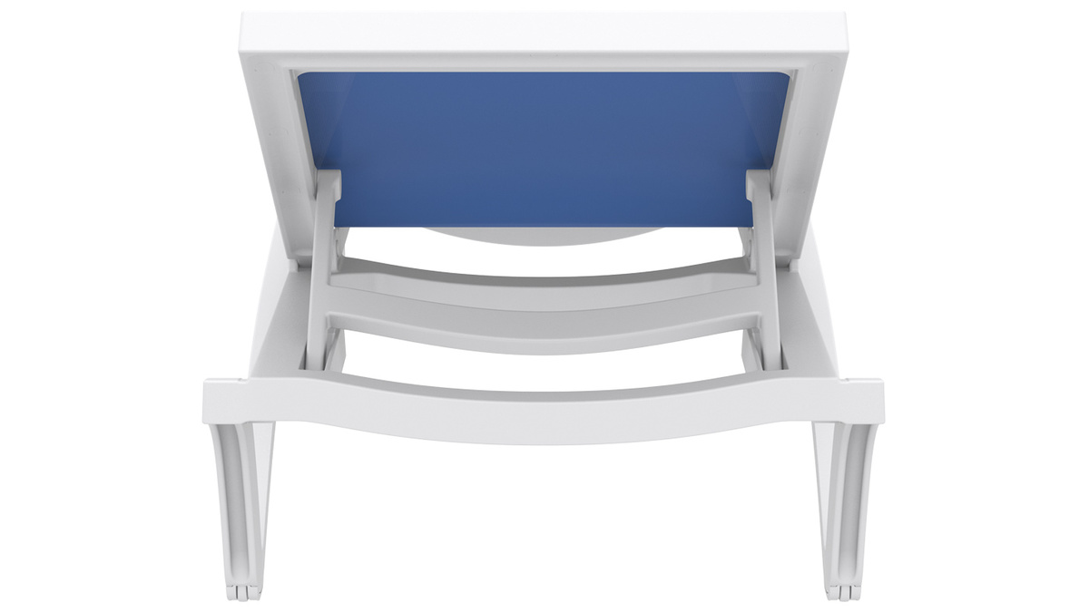 Chaise longue bleue et blanche  roulettes CORAIL