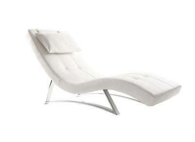 Chaise longue design blanc MONACO