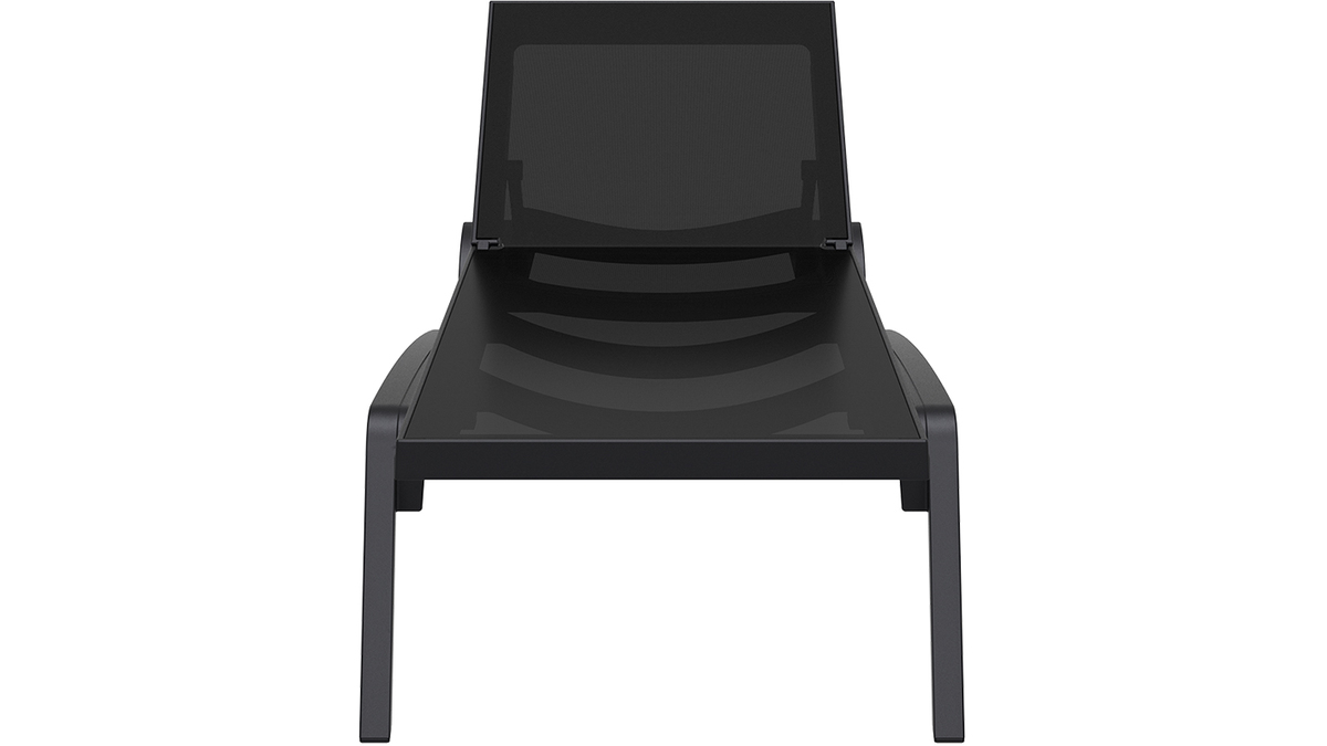 Chaise longue noir et anthracite CORAIL