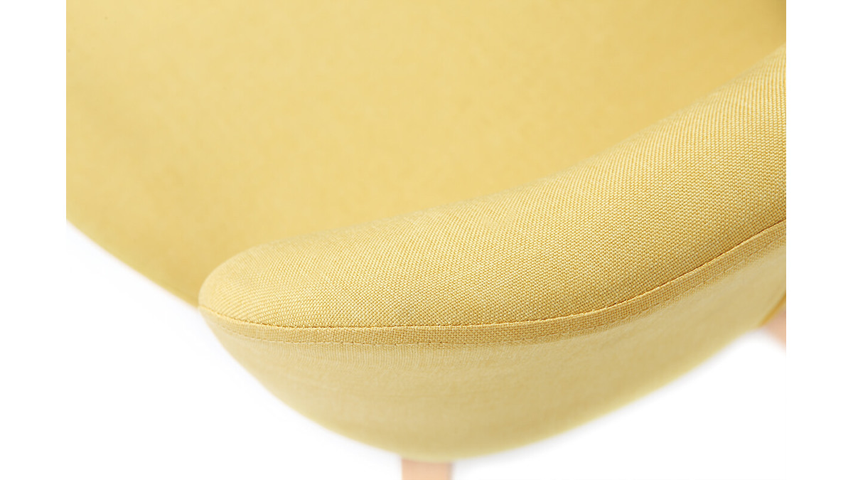 Chaise scandinave tissu jaune et bois clair ANYA