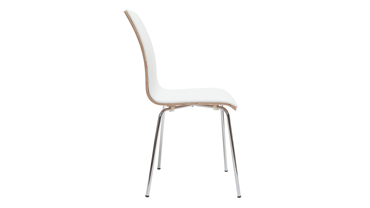 Chaises blanc et bois clair avec pieds métal (lot de 2) DELICACY