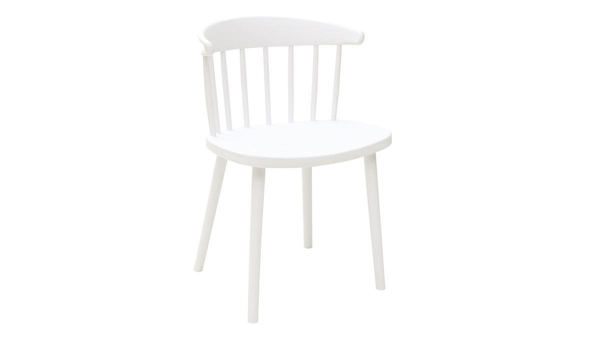 Chaises design  barreaux blanches intrieur / extrieur (lot de 2) HOLLY