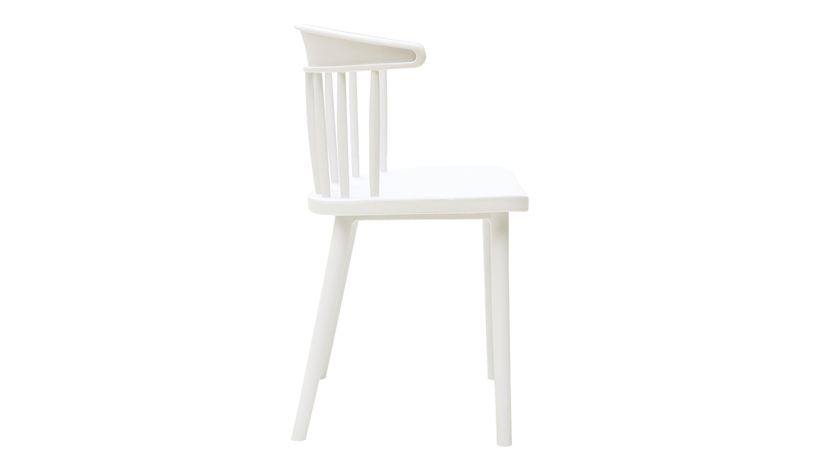 Chaises design  barreaux blanches intrieur / extrieur (lot de 2) HOLLY