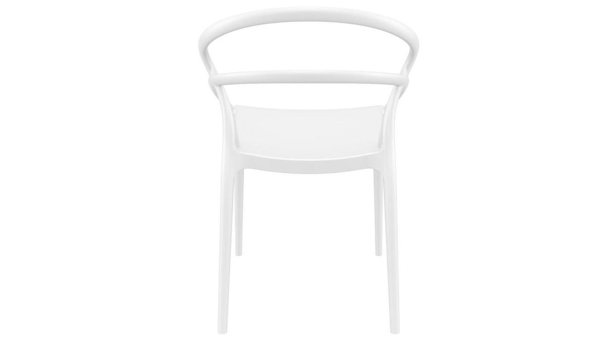 Chaises design empilables blanches intrieur / extrieur (lot de 4) COLIBRI