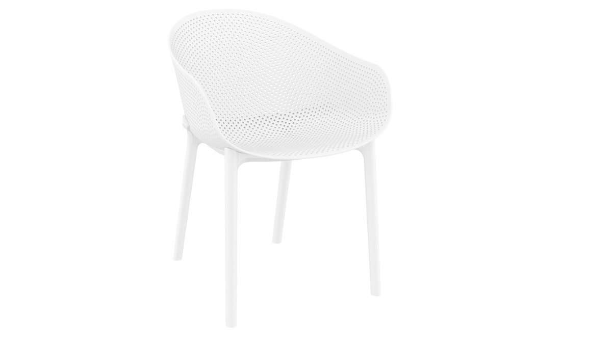Chaises design empilables blanches intrieur / extrieur (lot de 4) OSKOL
