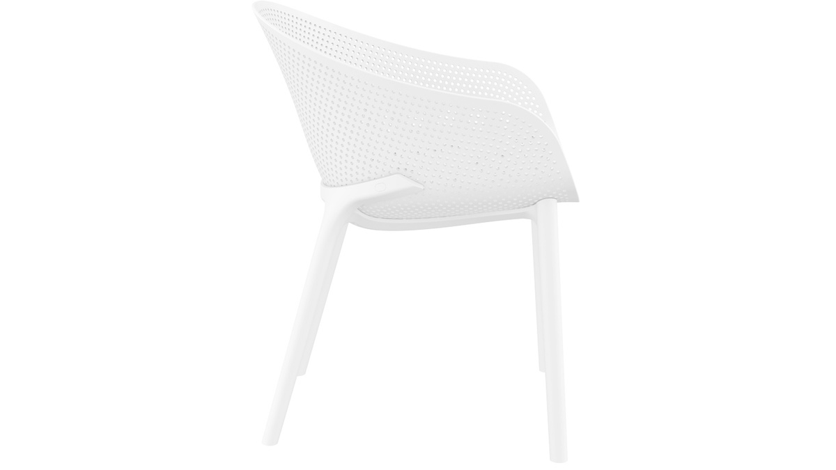 Chaises design empilables blanches intrieur / extrieur (lot de 4) OSKOL