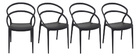 Chaises design empilables noires intérieur / extérieur (lot de 4) COLIBRI