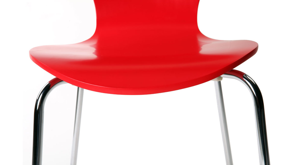 Chaises design empilables rouges (lot de 2) NEW ABIGAIL