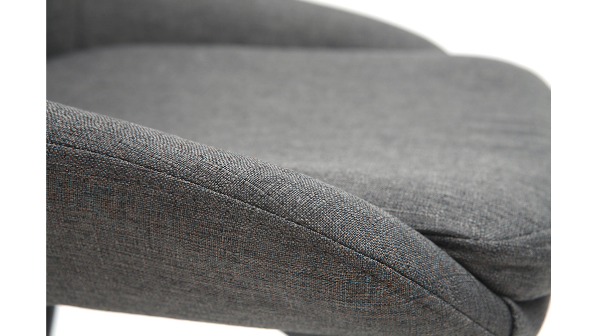 Chaises design en tissu gris et mtal noir (lot de 2) HOLO