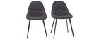Chaises design en tissu gris foncé et métal (lot de 2) COX