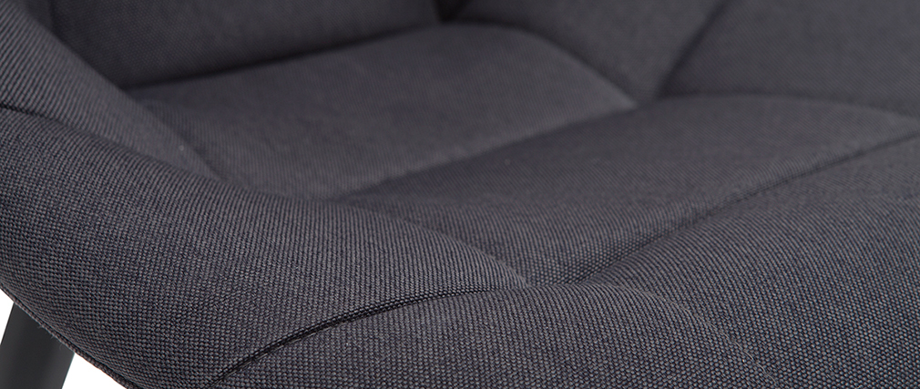 Chaises design en tissu gris foncé et métal (lot de 2) COX