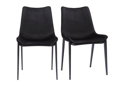 Chaises design en tissu velours noir et métal (lot de 2) BLAZE