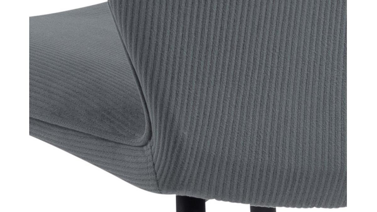 Chaises design en velours ctel gris et mtal (lot de 2) ADDICT