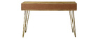 Console gravée en manguier massif et métal doré L120 cm LINIUM