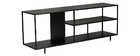 Étagère basse meuble TV design en métal noir L160 cm KARL