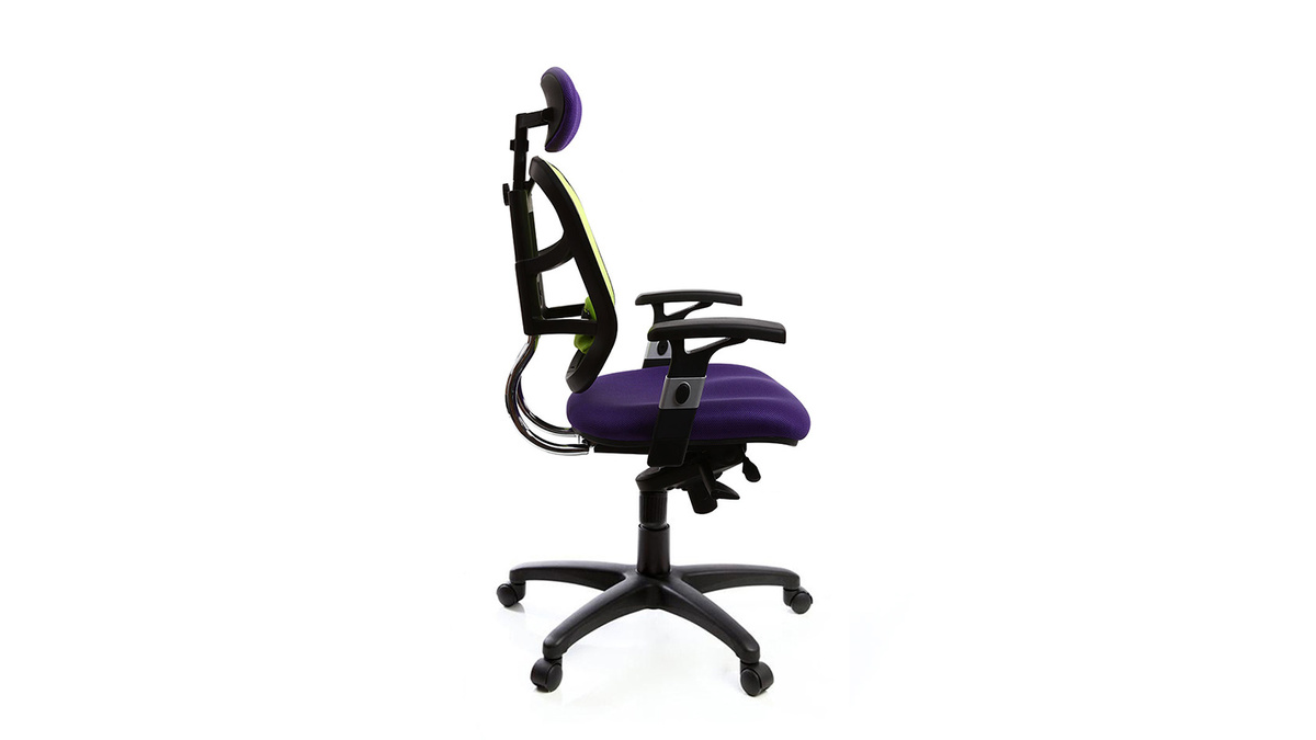 Fauteuil de bureau ergonomique violet et anis UP TO YOU