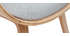 Fauteuil design avec repose-pieds tissu gris clair et bois VIVI