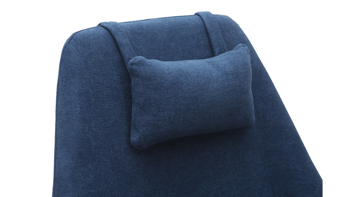 Fauteuil pivotant design en tissu bleu et mtal noir AMADEO