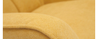 Fauteuil scandinave tissu effet velours jaune moutarde AVERY