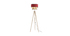 Lampadaire bimatière jute et tissu rouge D40 cm CHILL